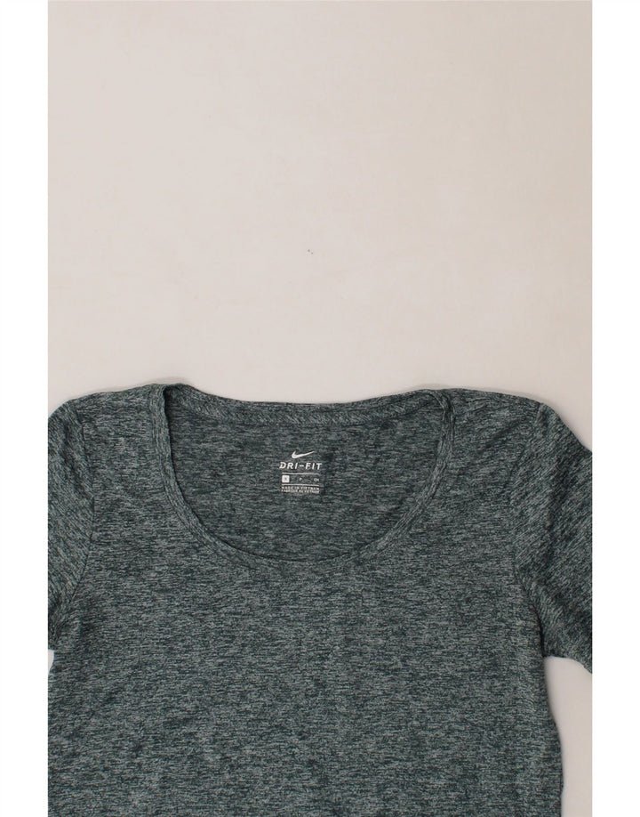 NIKE Womens Dri Fit T-Shirt Top UK 10 Small Grey Flecked Polyester Vintage Nike and Second-Hand Nike from Messina Hembry 