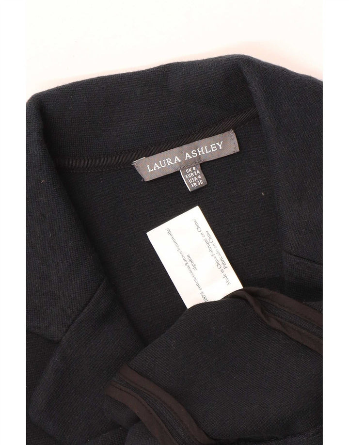 Laura Ashley Veste blazer en tricot à 3 boutons pour femme UK 8 Petit coton bleu marine