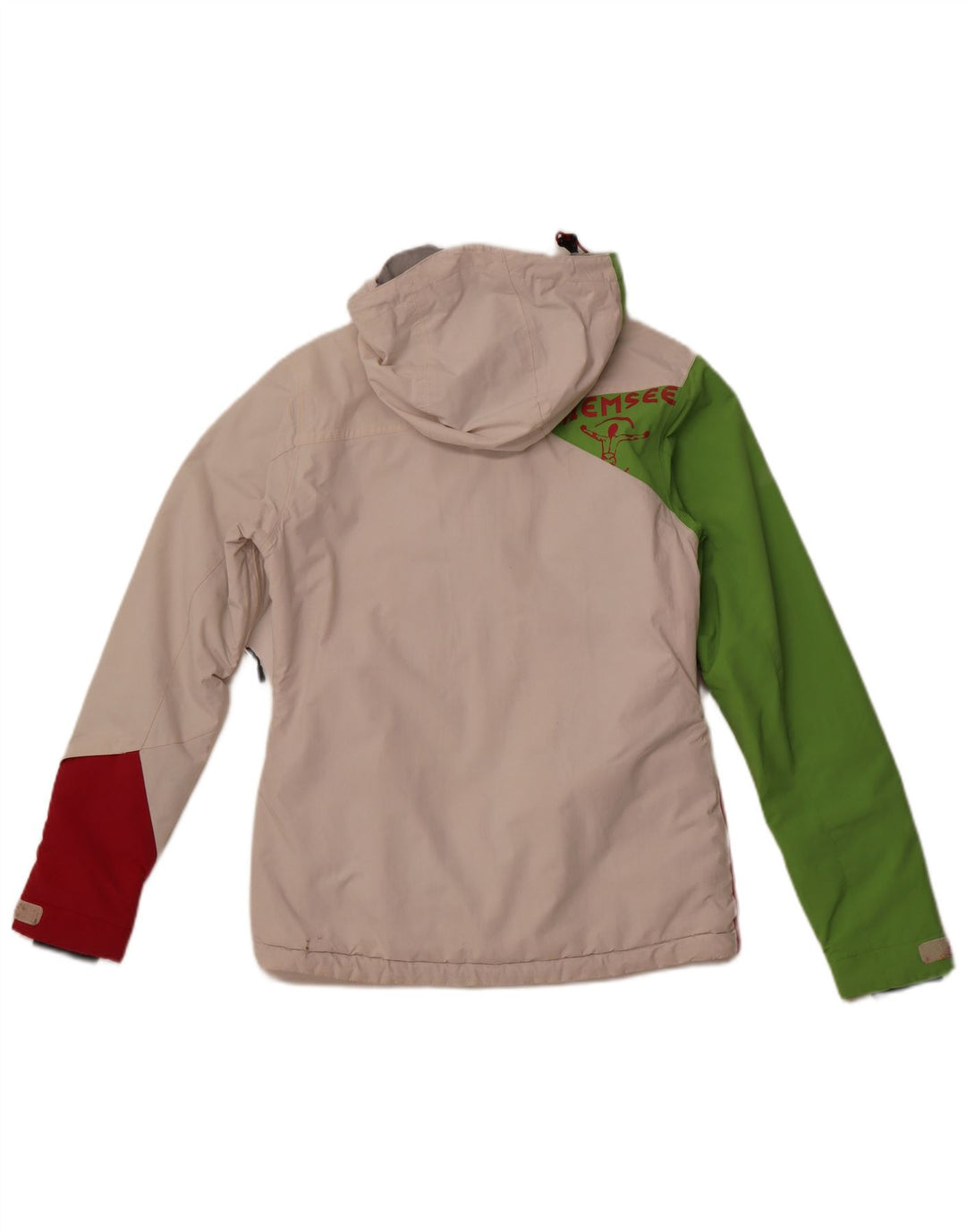 CHIEMSEE Veste coupe-vent à capuche pour femme UK 6 XS Blanc Colorblock