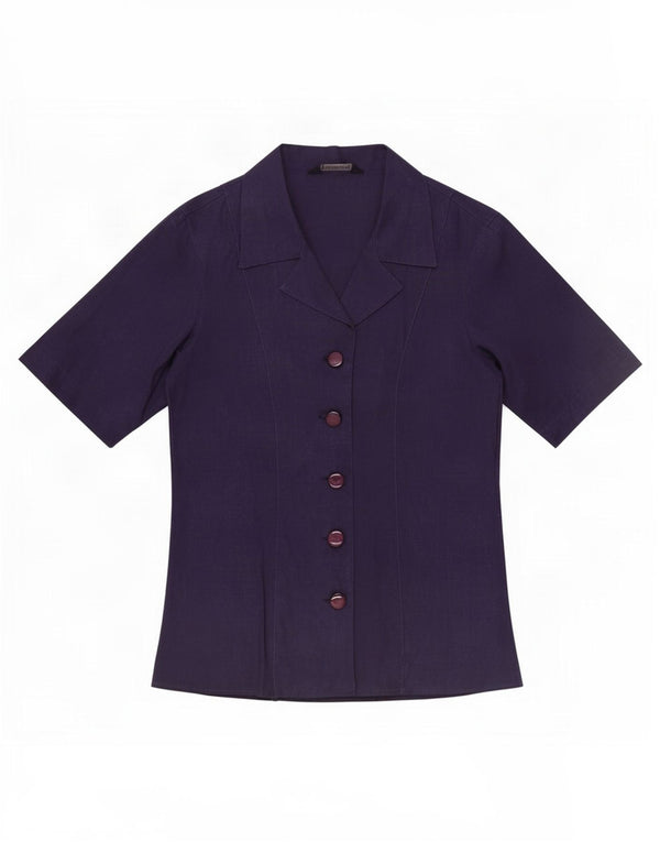 Max Mara Chemise à manches courtes Weekend pour femme UK 10 Small Bleu marine