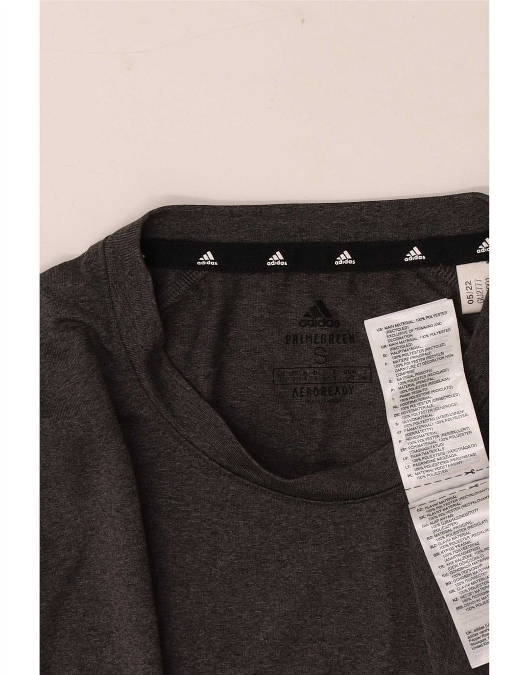 Adidas Hommes Aeroready T-Shirt Haut Petit Gris Polyester