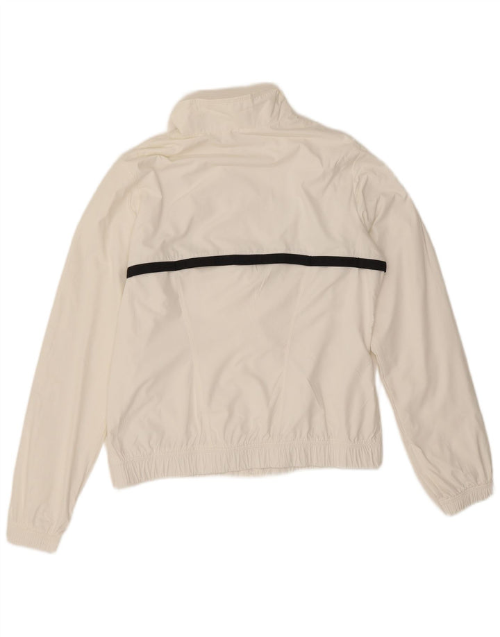 Veste de survêtement Nike pour femme UK 14 Polyester color block blanc moyen