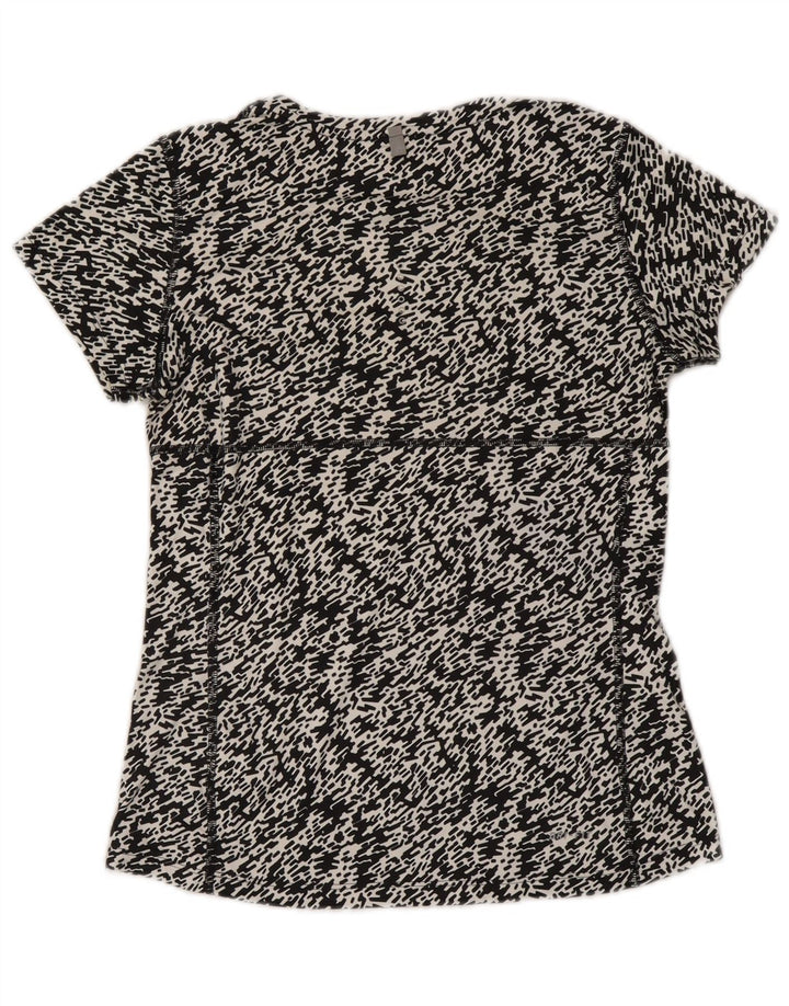 Nike Womens Dri Fit T-Shirt Top UK 6 XS Noir Moucheté Polyester