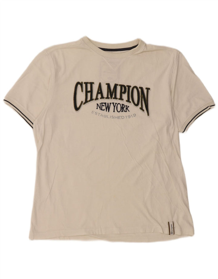Champion T-Shirt Graphique Femme UK 18 XL Blanc