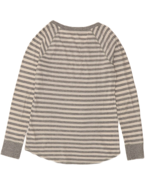 Gap Haut Femme Manches Longues UK 6 XS Gris Rayé Coton