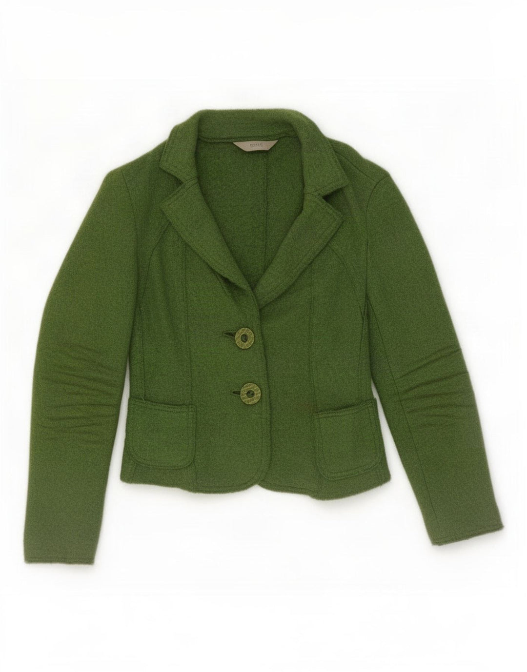 Marks & Spencer Veste blazer à 2 boutons pour femme UK 10 Petite laine verte