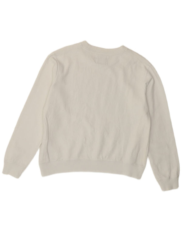 Calvin Klein Sweat-shirt graphique pour femme UK 10 Petit coton blanc