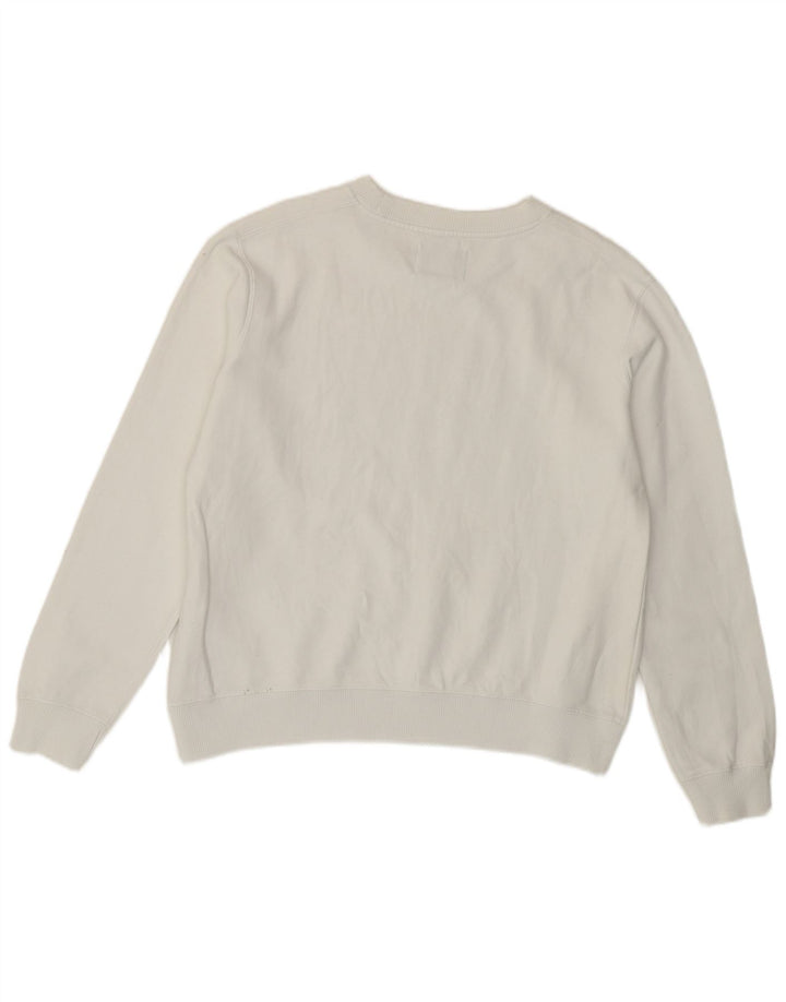 Calvin Klein Sweat-shirt graphique pour femme UK 10 Petit coton blanc