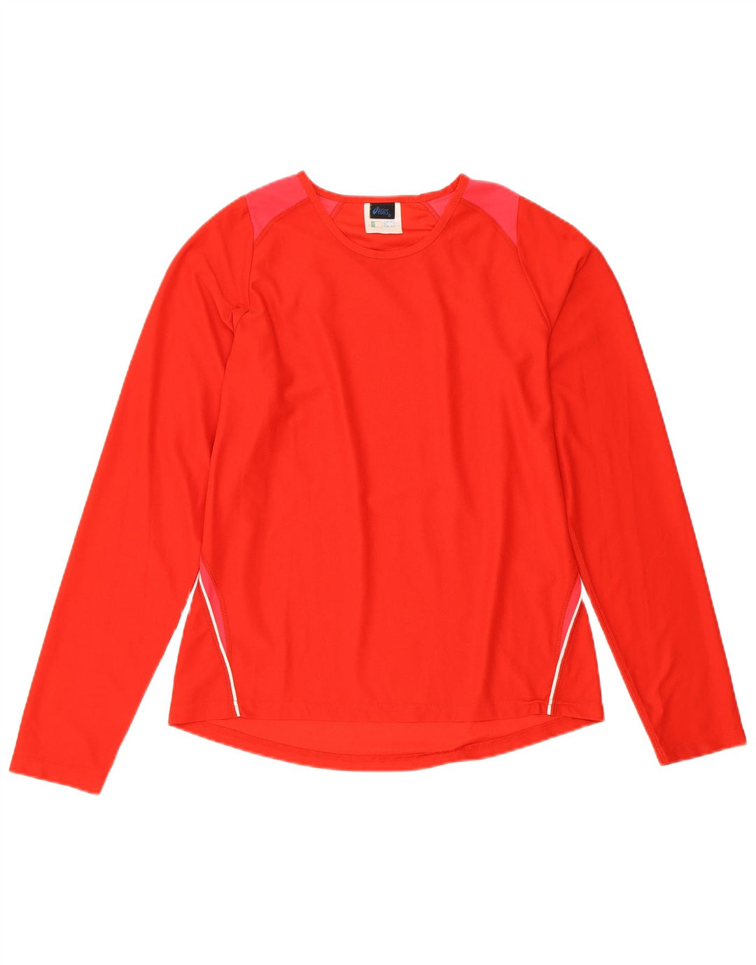 ASICS Haut à manches longues pour femme UK 10 Petit Rouge Colorblock Polyester
