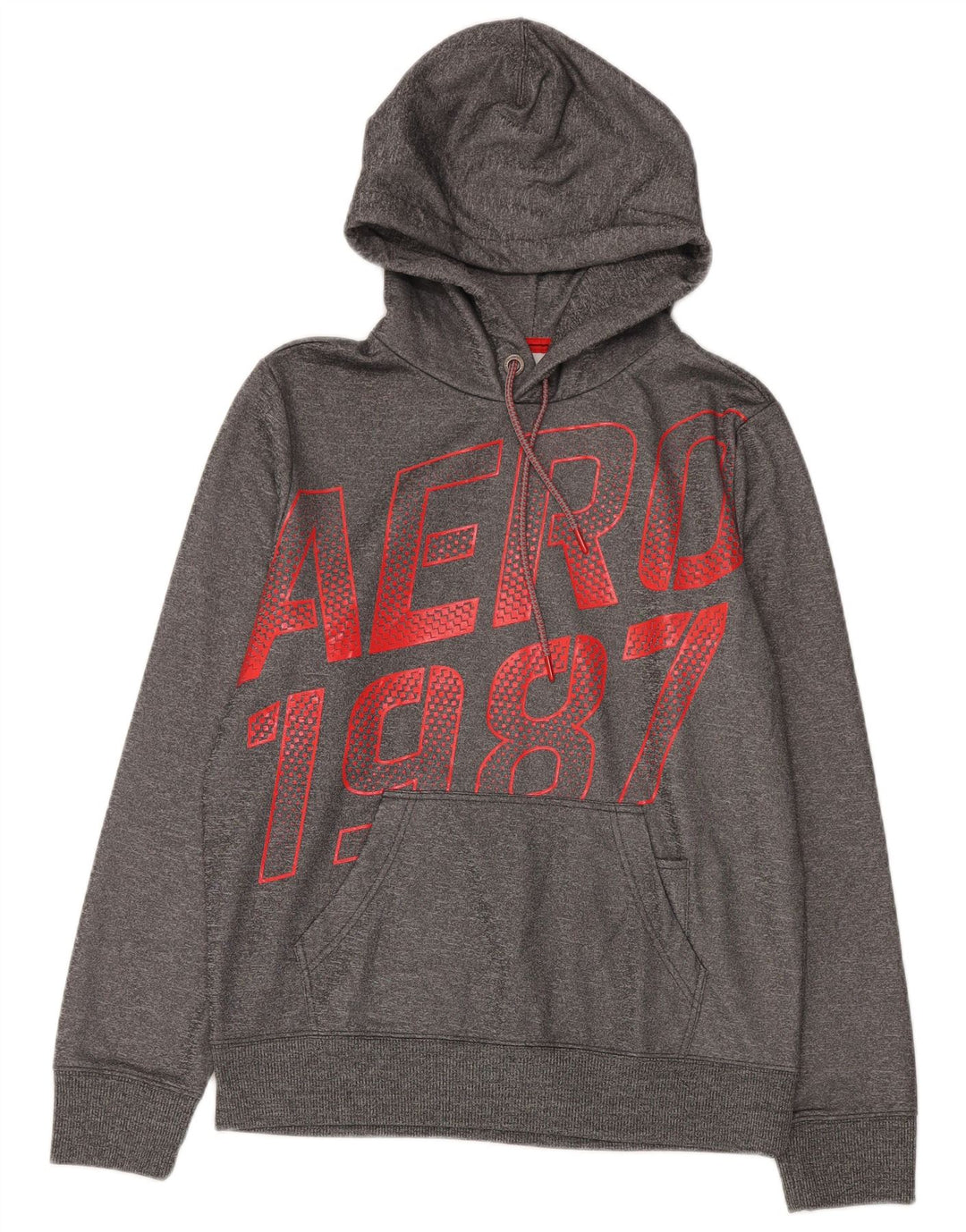 Aeropostale Pull à Capuche Graphique Homme Gris Moyen Moucheté Polyester