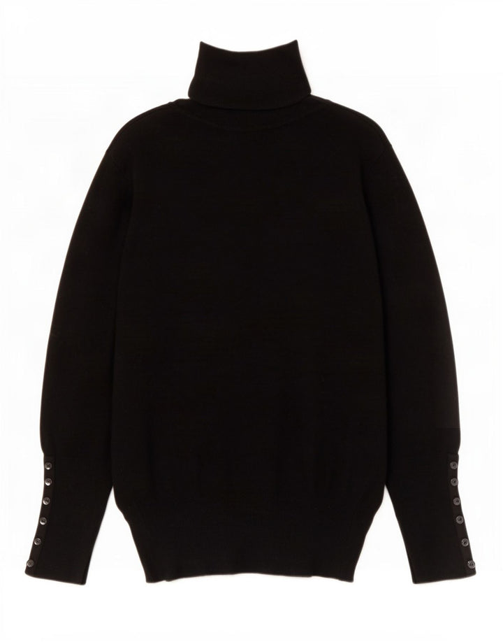 Zara Pull col roulé pour femme UK 14 Large Rayonne noire