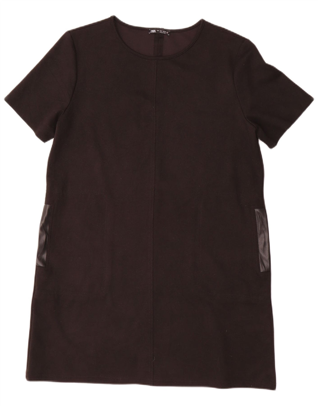 Zara Robe droite pour femme UK 16 Large Noir Polyester