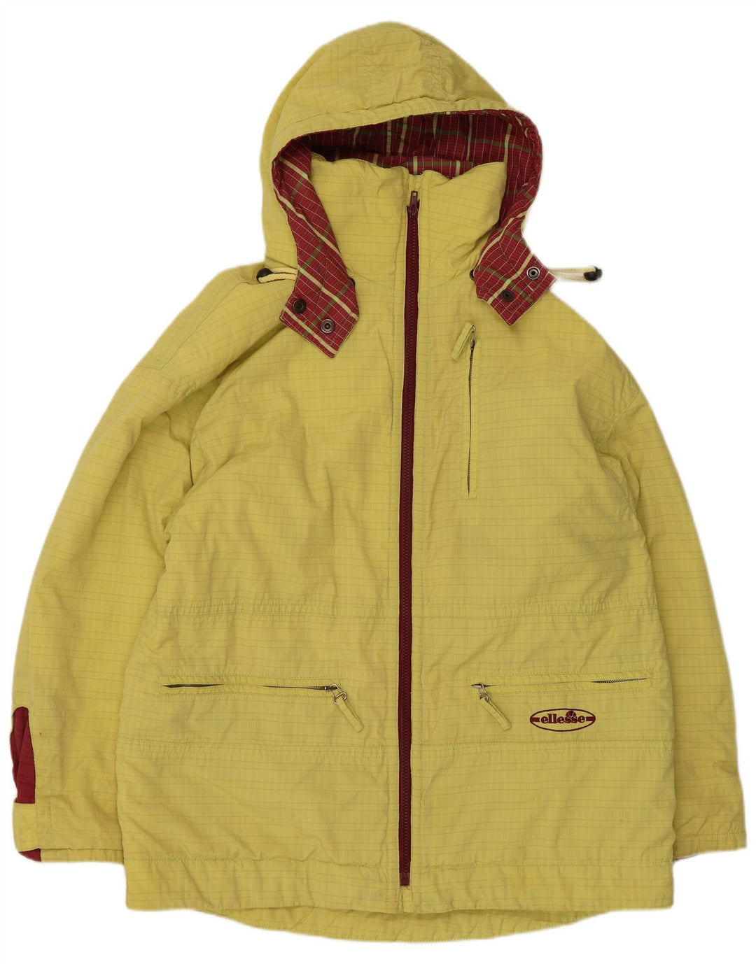 Ellesse Veste coupe-vent à capuche pour femme UK 12 Medium Yellow Colourblock