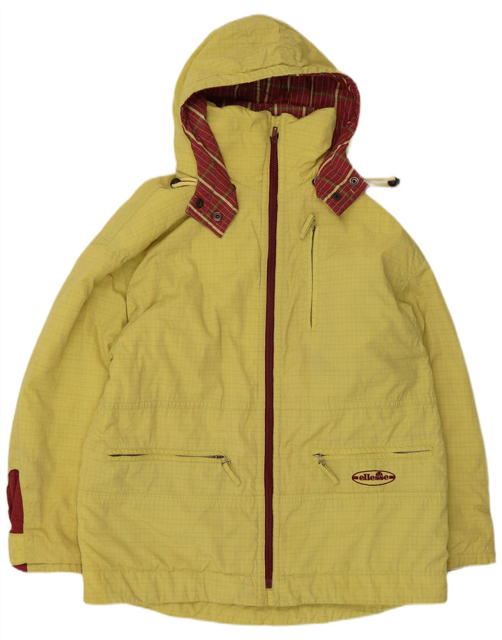 Ellesse Veste coupe-vent à capuche pour femme UK 12 Medium Yellow Colourblock