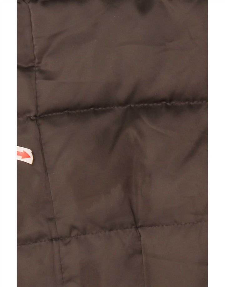 Zara Manteau rembourré à capuche pour femme UK 12 Polyester marron moyen