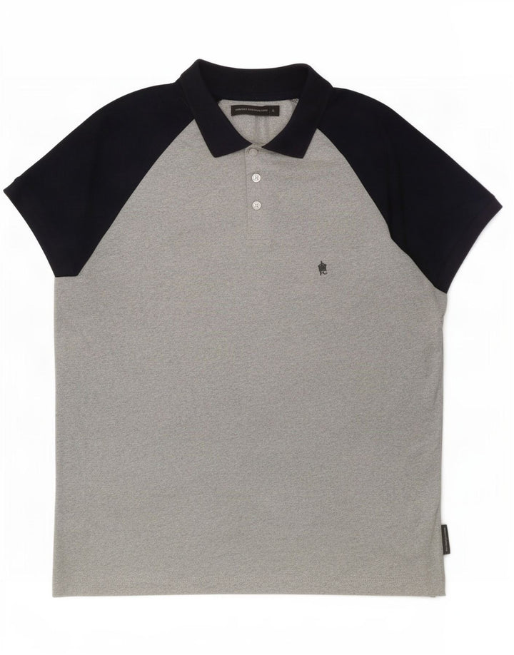 French Connection Polo Homme XL Gris Colorblock Polyester