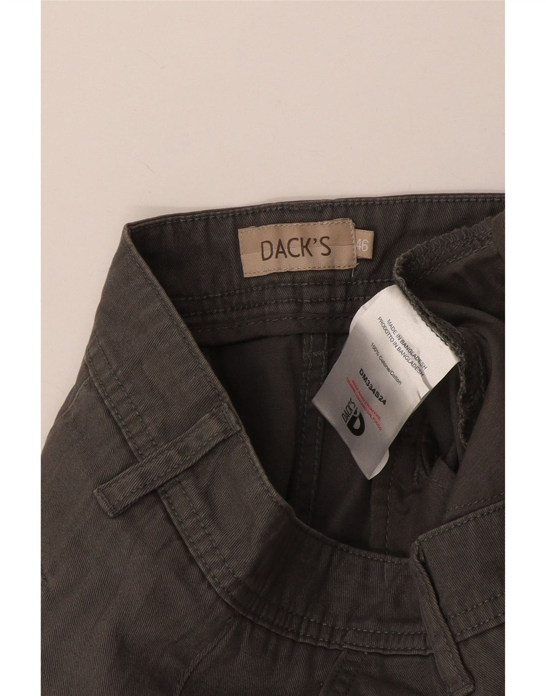 DAKS Short Chino Homme IT 46 Medium W32 Gris Coton