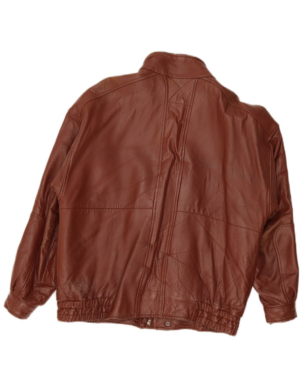 veste en cuir homme vintage UK 40 Grande Bourgogne