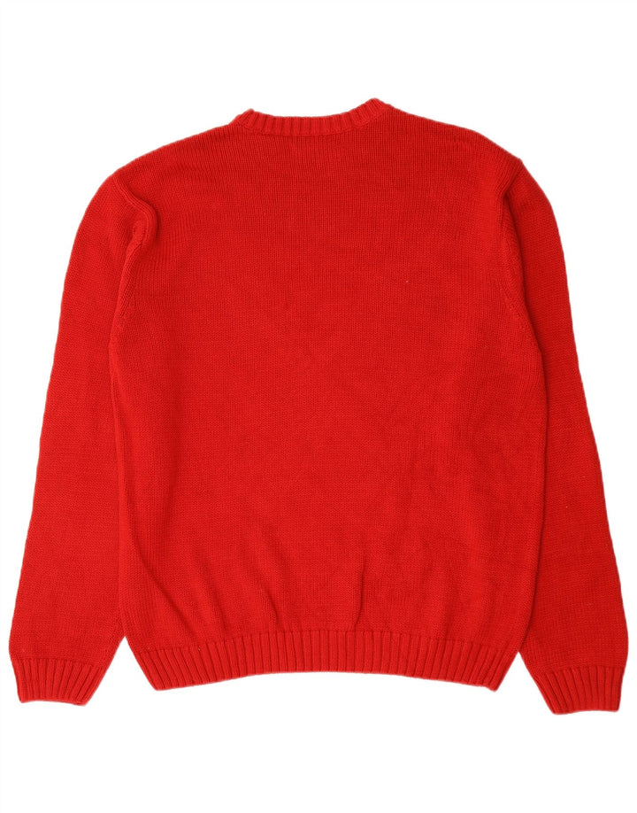 Chaps Pull à col rond pour homme en coton rouge Large