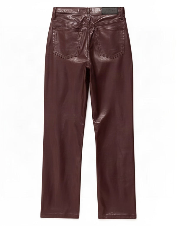 Topshop Pantalon droit femme UK 8 Small W26 L26 Violet Polyuréthane