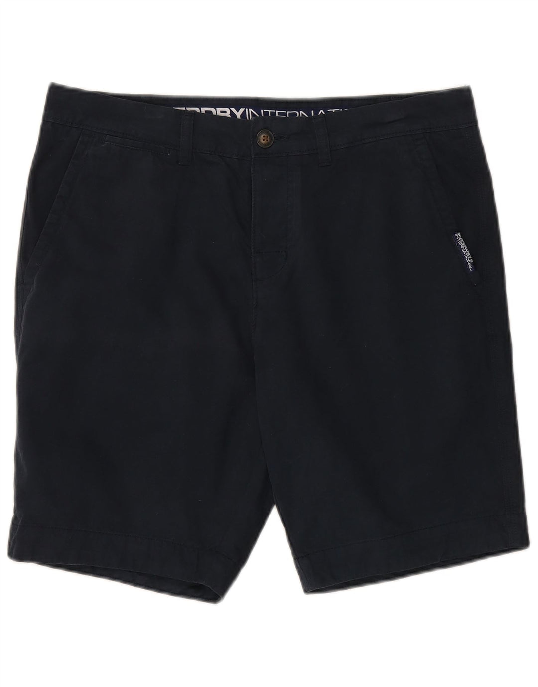 SUPERDRY Short Chino Homme XL W38 Bleu Marine Coton