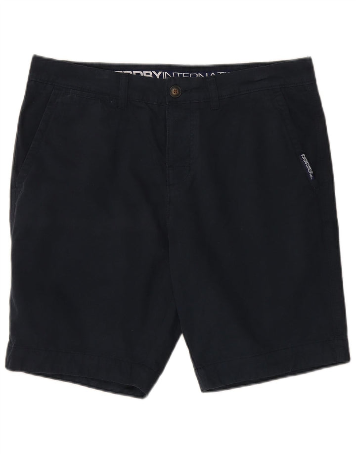 SUPERDRY Short Chino Homme XL W38 Bleu Marine Coton