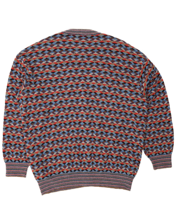 MISSONI Cardigan Homme Pull IT 54 XL Multicolore Géométrique Designer