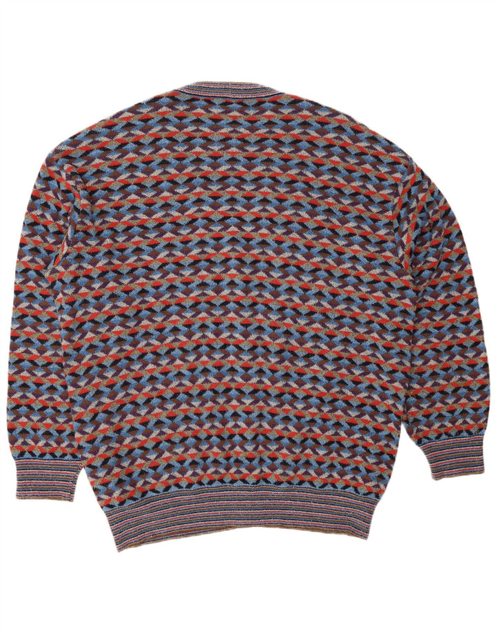 MISSONI Cardigan Homme Pull IT 54 XL Multicolore Géométrique Designer