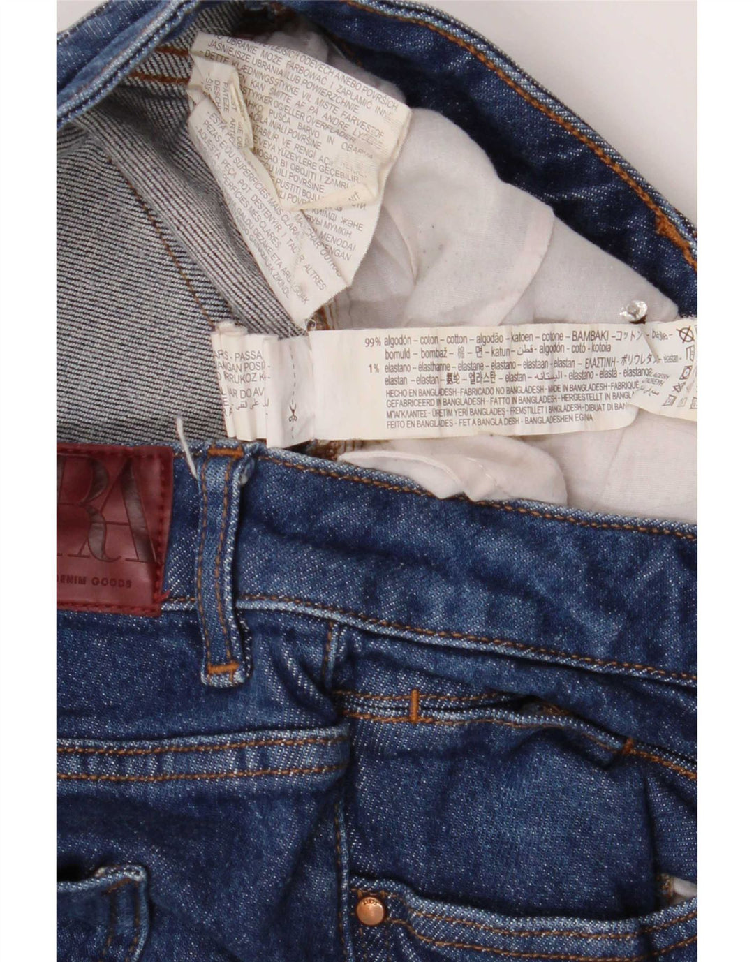 Zara Jean évasé pour femme EU 40 Medium W30 L32 Bleu Coton