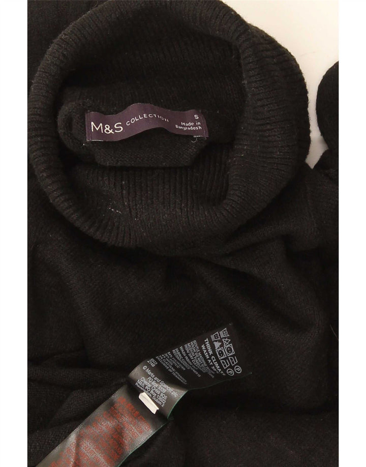 Marks & Spencer Pull col roulé pour homme Petit Noir Polyester
