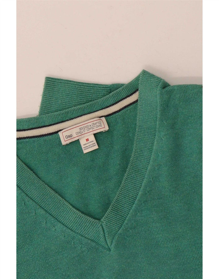 Gap Pull Col V Homme Vert Moyen Coton