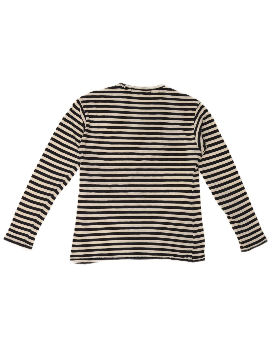 Zara Femme Top Manches Longues UK 10 Petit Noir Rayé