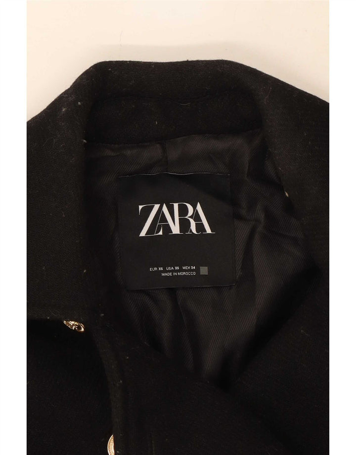 Zara Manteau croisé pour femme UK 6 XS Laine noire