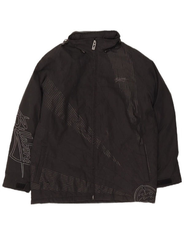 Billabong Veste coupe-vent à capuche graphique pour femme US 14 XL Noir rayé