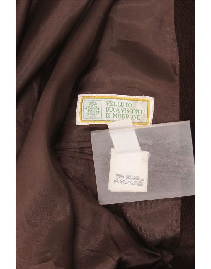 Velluto Duca Visconti Veste Blazer 3 Boutons Homme IT 50 Grand Coton Marron