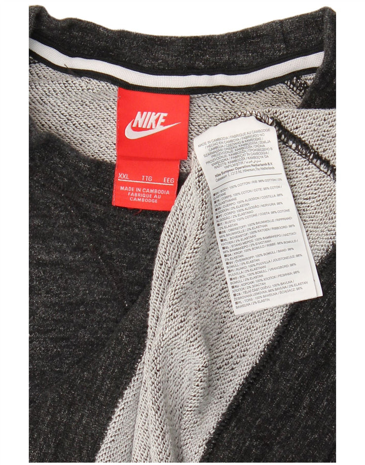 Nike Sweat-shirt pour homme en coton moucheté gris 2XL