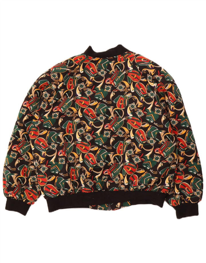 EASTEX Veste bomber graphique surdimensionnée pour femme UK 14 Large Noir Polyester