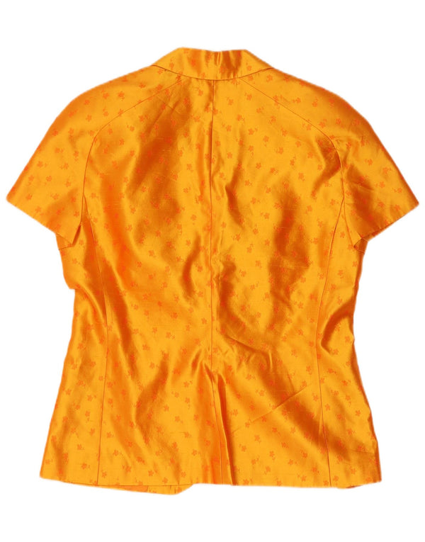 Gai Mattiolo Cardigan à manches courtes pour femme IT 46 Large Orange Floral