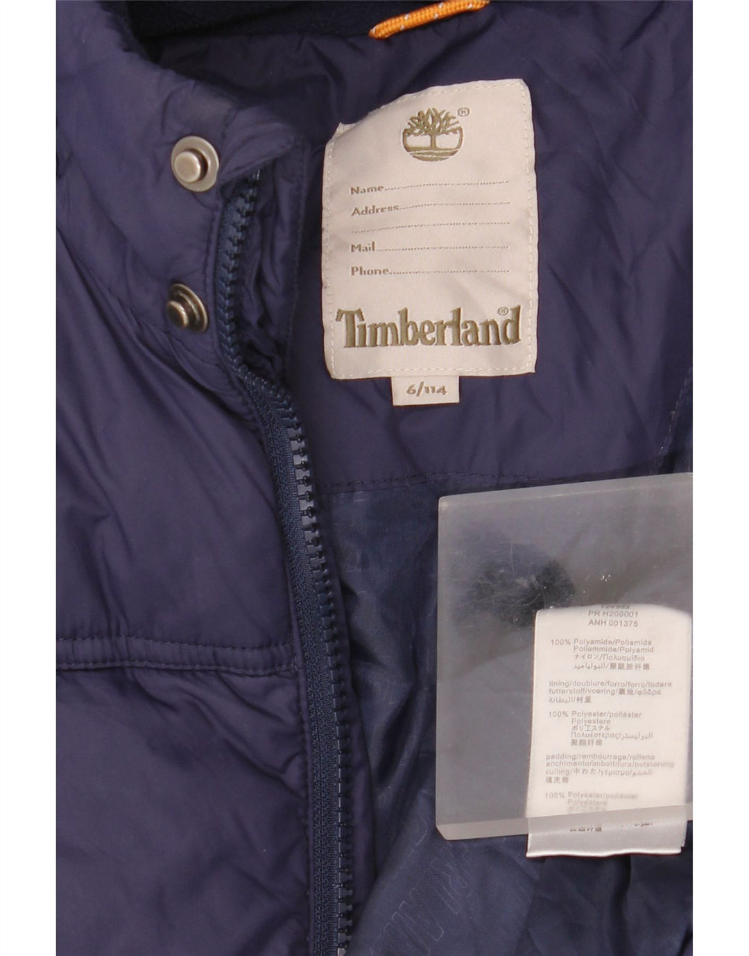 Timberland Veste matelassée à capuche garçon 5-6 ans bleu marine polyamide
