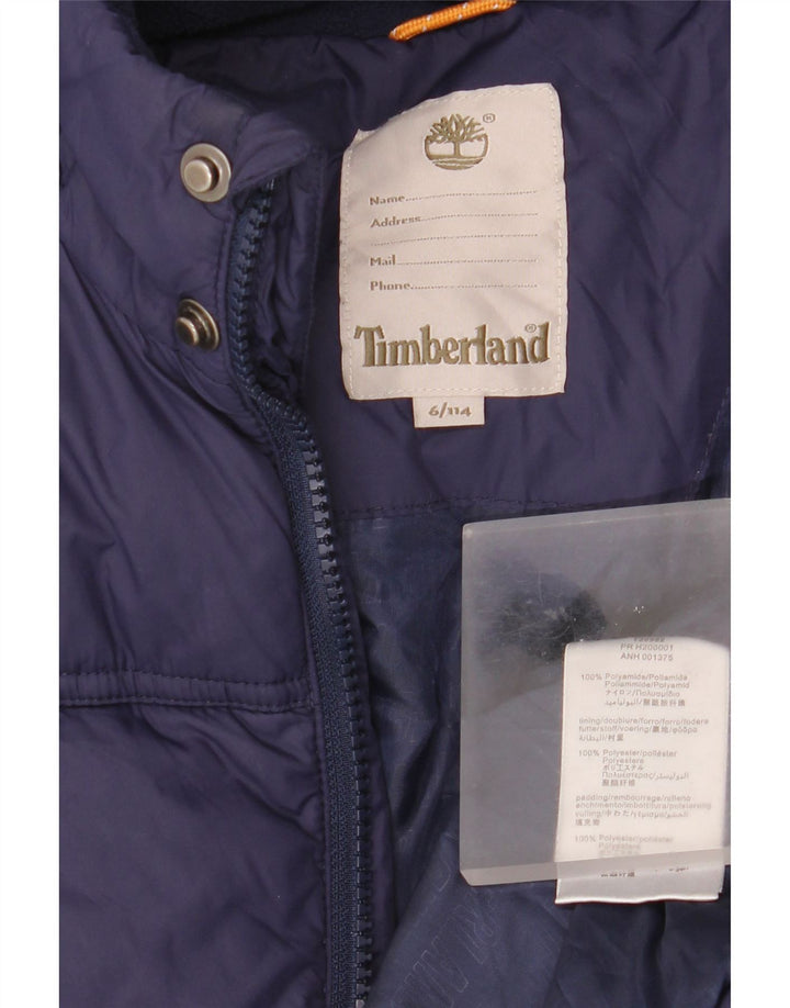 Timberland Veste matelassée à capuche garçon 5-6 ans bleu marine polyamide