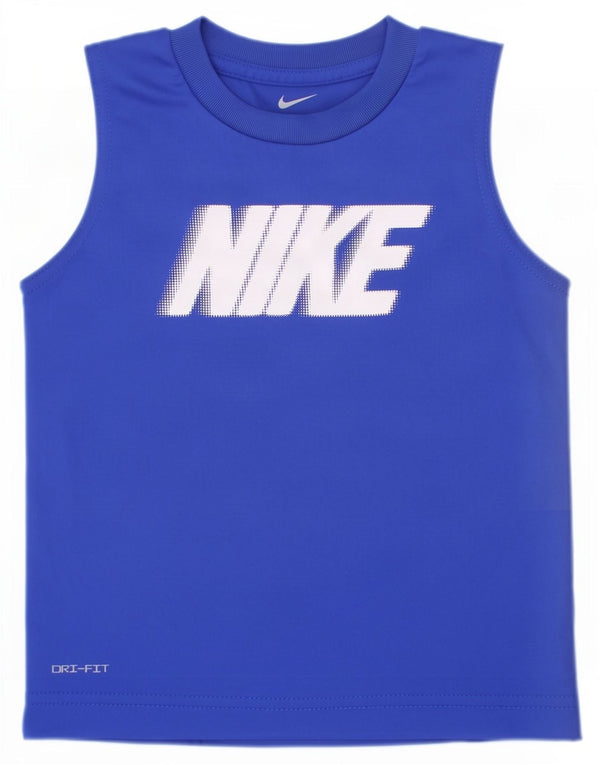 Nike Garçon Dri Fit Graphic Débardeur 2-3 ans Bleu Polyester