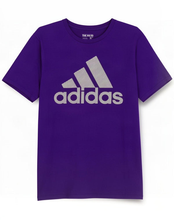 T-shirt graphique Adidas pour homme en coton violet moyen