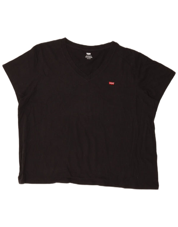 Levi's T-Shirt Oversize Femme UK 22 3XL Noir Coton