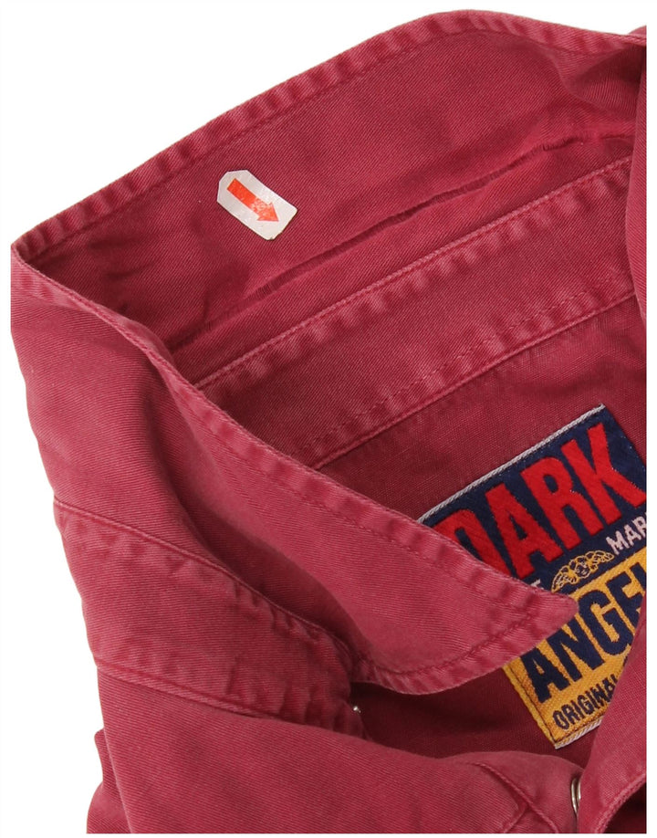 vintage Mens Western Shirt XL Bourgogne Coton