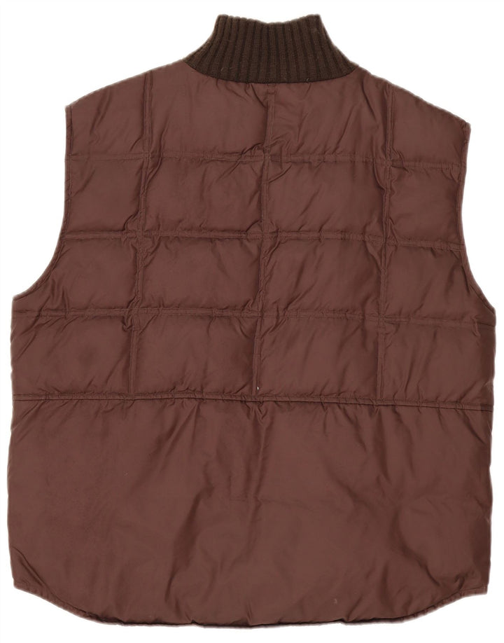 vintage Mens Gilet rembourré UK 40 Grand Brun