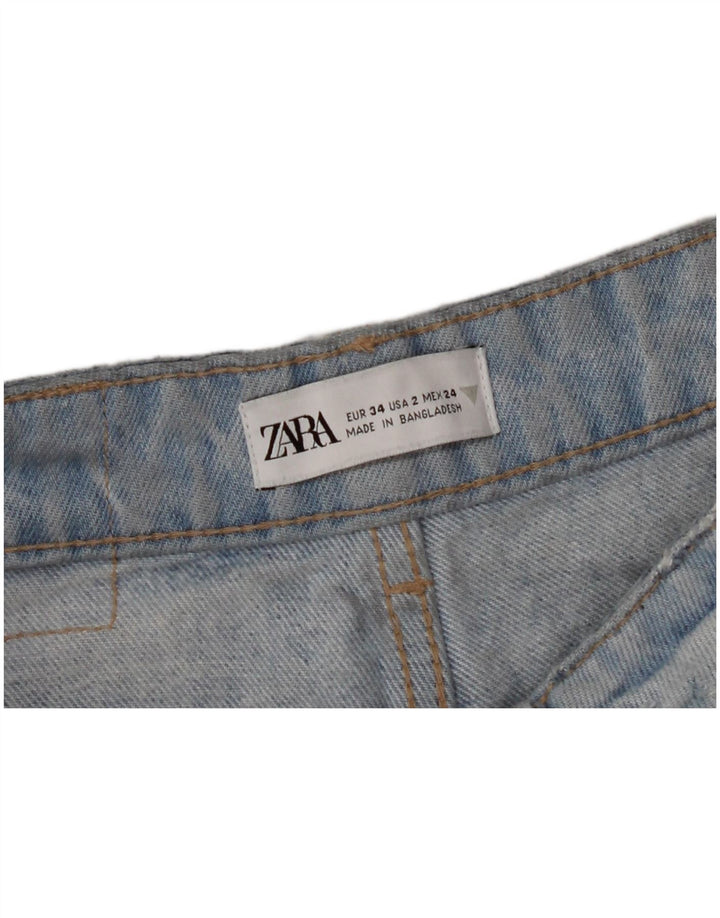 Jean droit femme ZARA EU 34 2XS W24 L26 bleu coton
