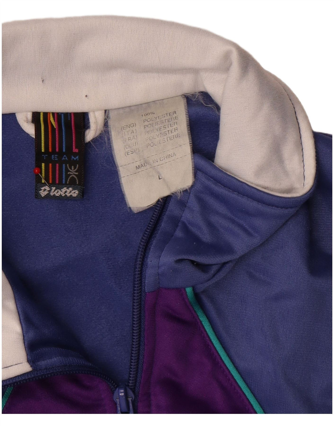 Lotto Veste de survêtement pour homme Large Bleu Colorblock Polyester