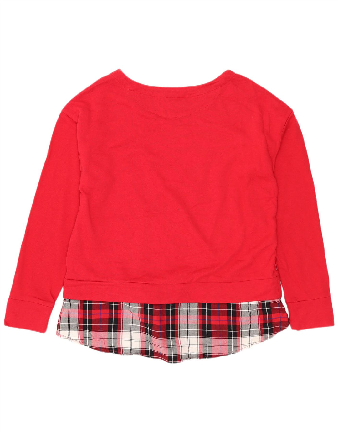 Izod Haut à Manches Longues pour Femme UK 44 Grand Coton à Carreaux Rouge