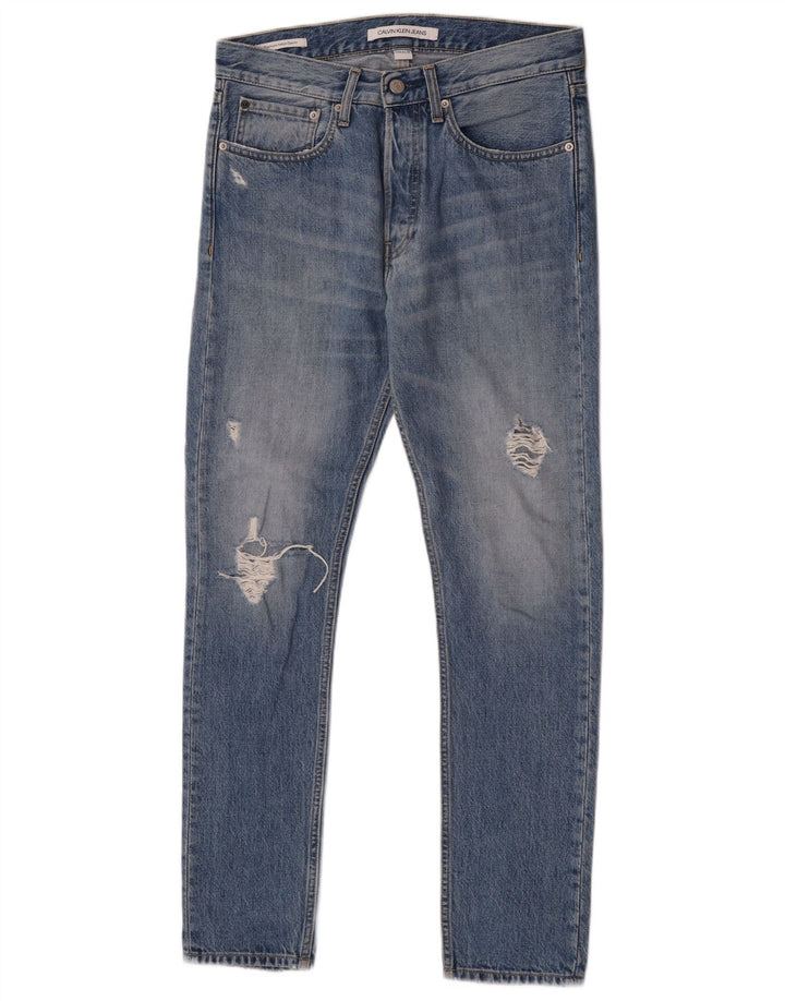 Calvin Klein Jean slim effet vieilli W29 L30 pour homme en coton bleu