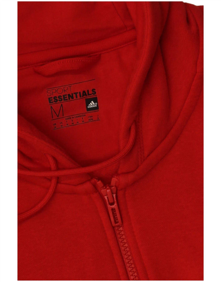 Adidas Pull à capuche zippé pour homme en coton rouge moyen